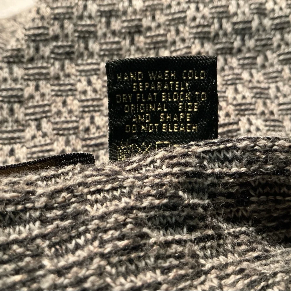 Mens Vintage Cotton Linen Blend Sweater Vest V-Neck Made In Italy Size XL Tan - Picture 14 of 14